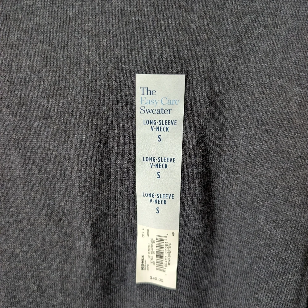 Croft & Barrow The Easy Care V-neck Sweater In Classic Navy Size Small NEW